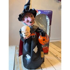 Vintage 1988 Funny Toys Animated Halloween Witch Lights Sound Motion WORKS w/Box